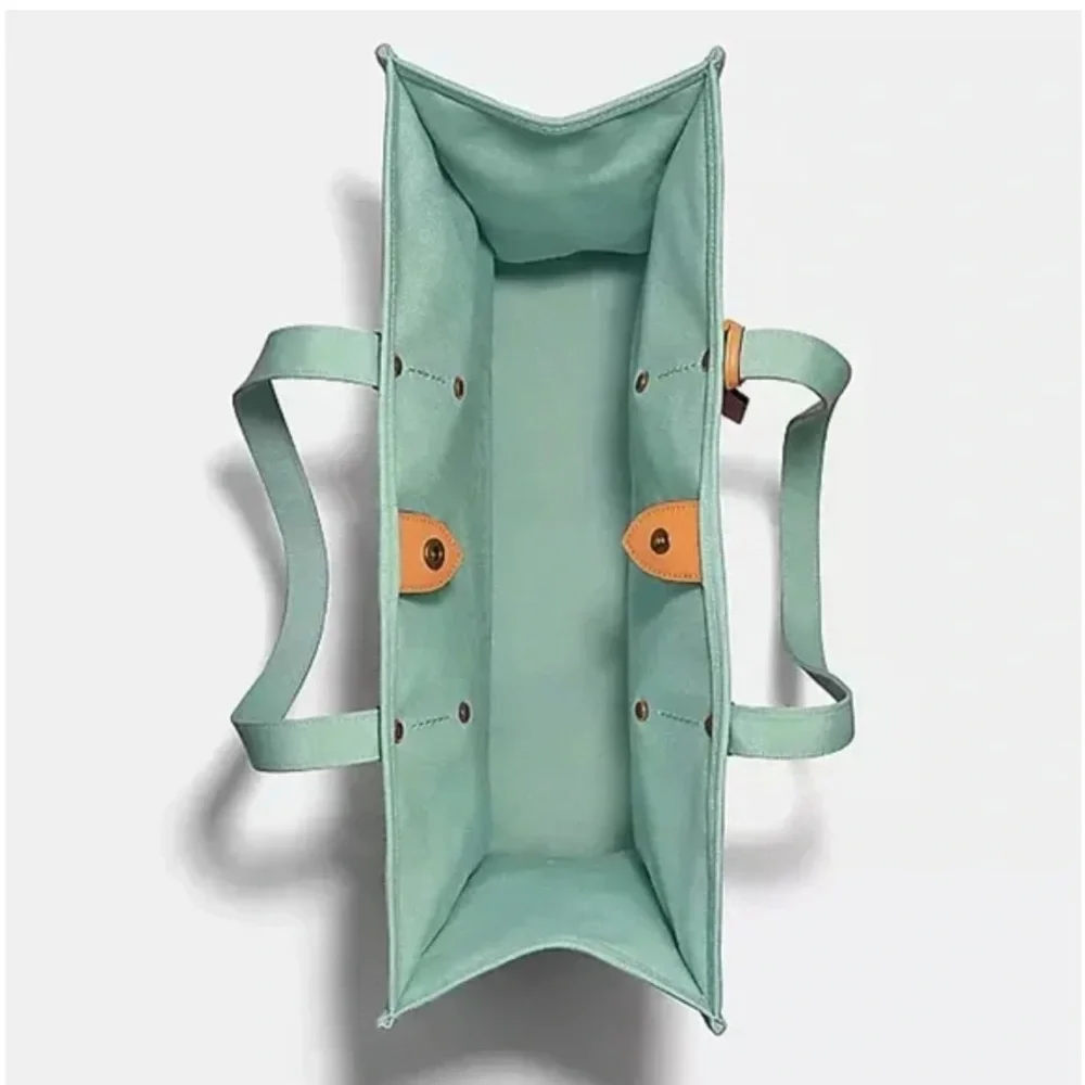 Coach Recycling Makes Me Feel Good Tote 30 Bag New Color: Brass/Iceberg Green